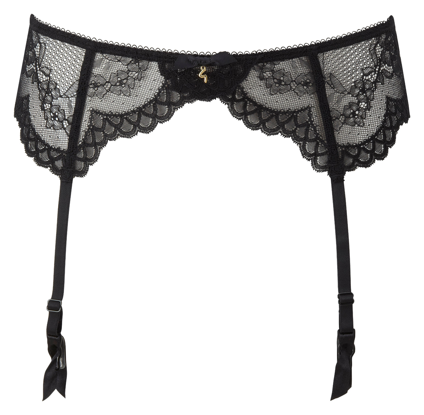 Gossard Superboost Lace Black Sheer Lace Garter Belt
