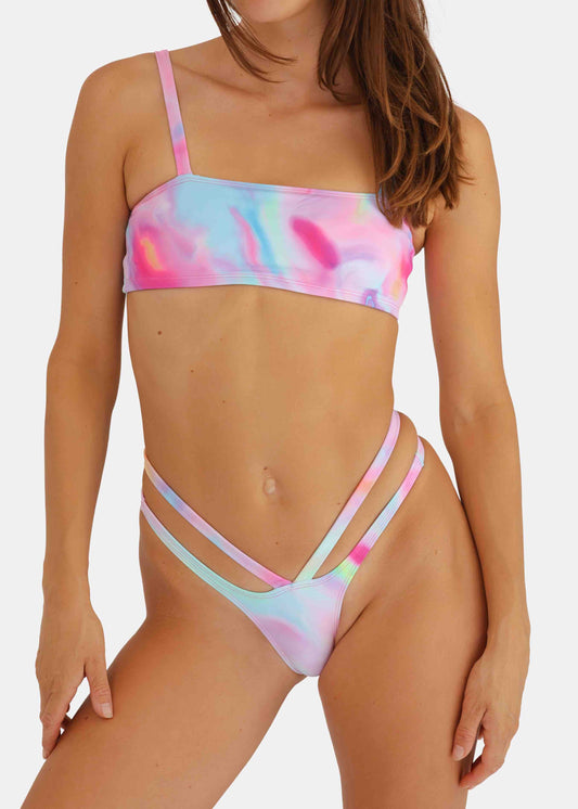 MINIMALE ANIMALE - NUE BANDEAU BIKINI TOP - Caribbean Dream Print