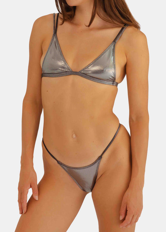 MINIMALE ANIMALE - MATRIX LUCID BIKINI TOP - Chrome Silver
