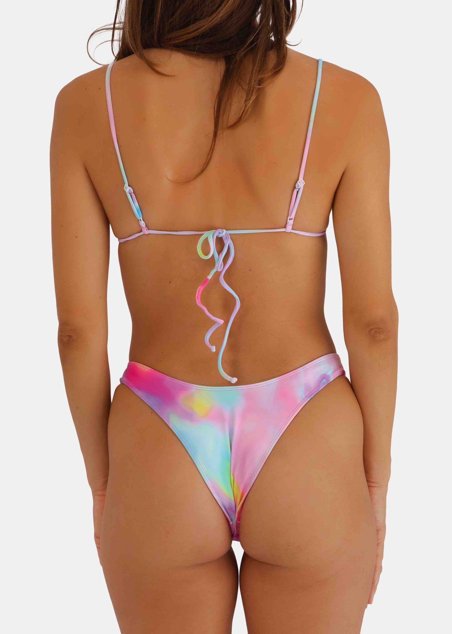 MINIMALE ANIMALE - SACRED TIE BACK TASSEL BIKINI TOP - Caribbean Dream Print