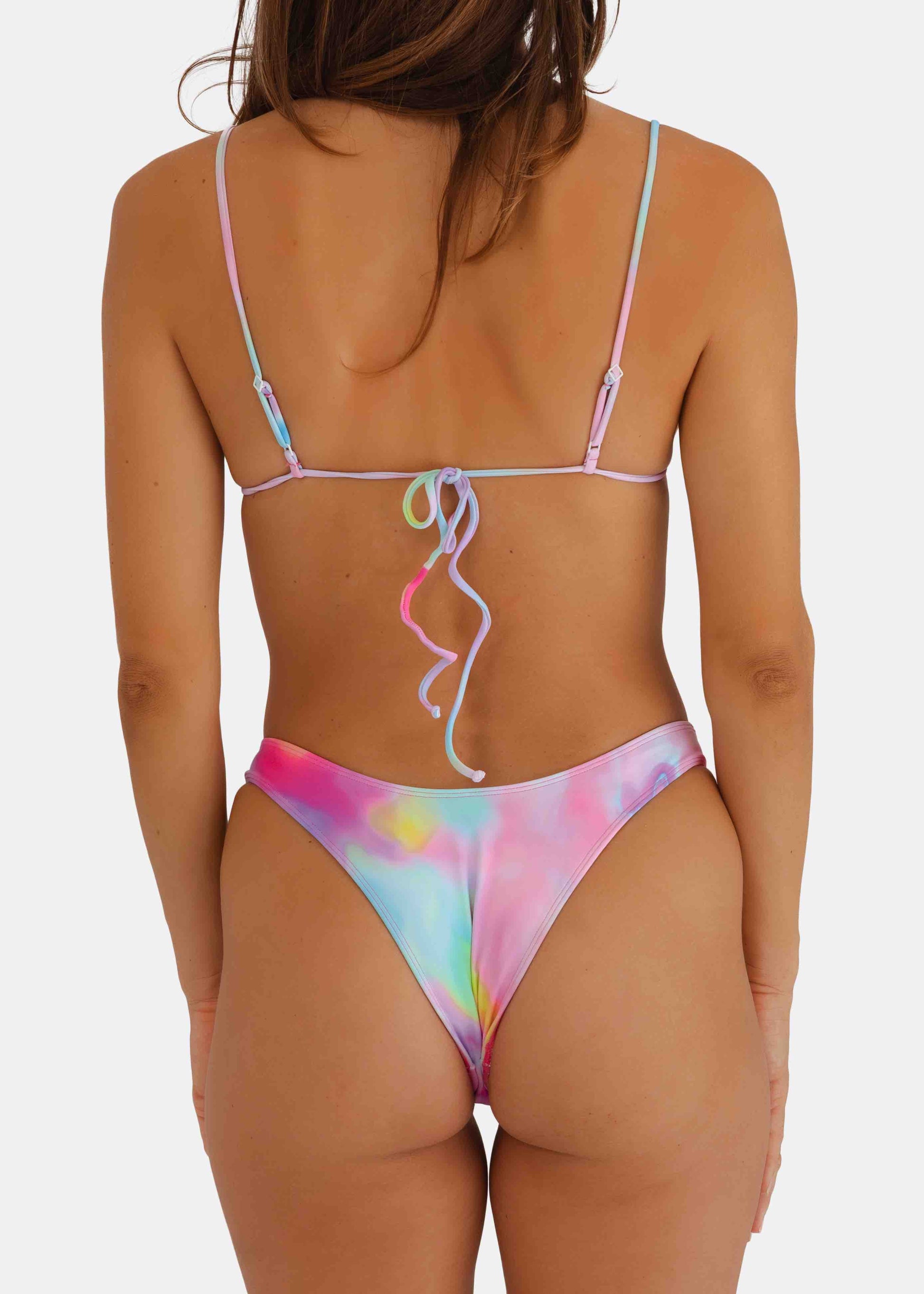 MINIMALE ANIMALE - SACRED TIE BACK TASSEL BIKINI TOP - Caribbean Dream Print