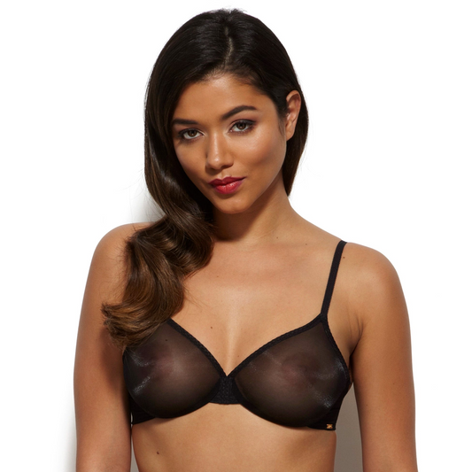 Gossard Glossies Black Sheer Molded Bra