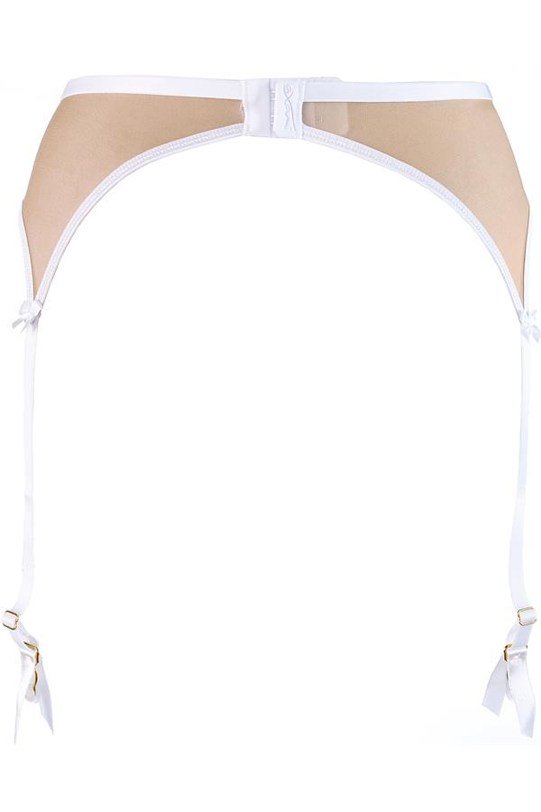 Axami Enigma White Sheer Mesh Garter Belt