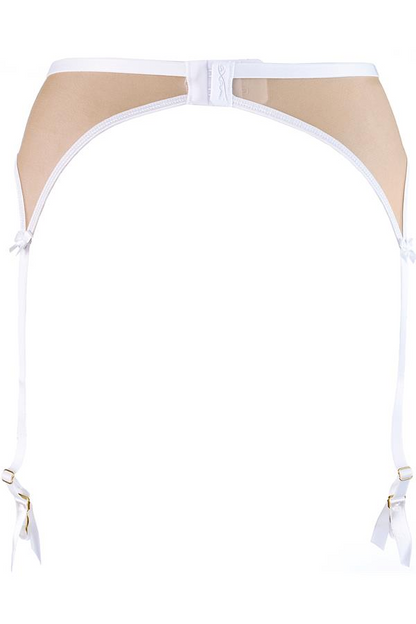 Axami Enigma White Sheer Mesh Garter Belt