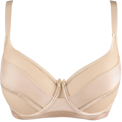 Axami Stripe Nude Soft Sheer Mesh Balconette Bra