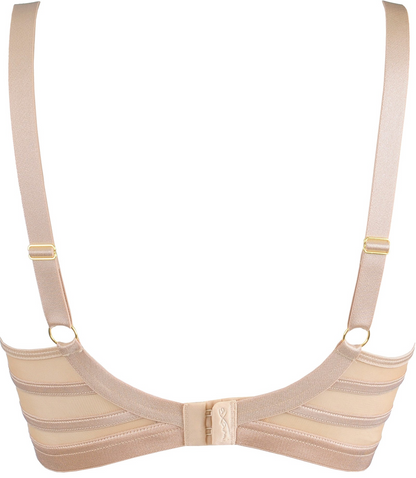 Axami Stripe Nude Soft Sheer Mesh Balconette Bra