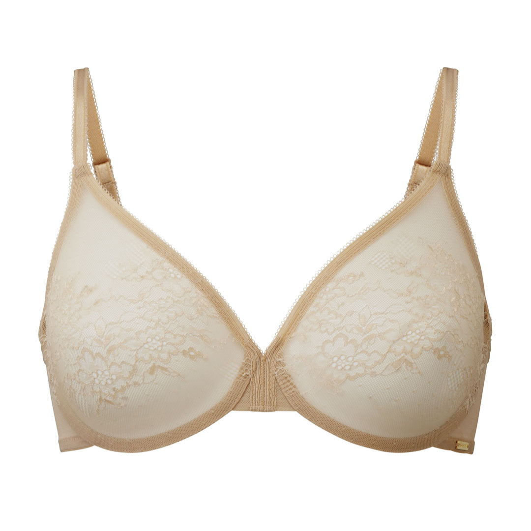 Gossard Glossies Lace Sheer Molded Bra Nude