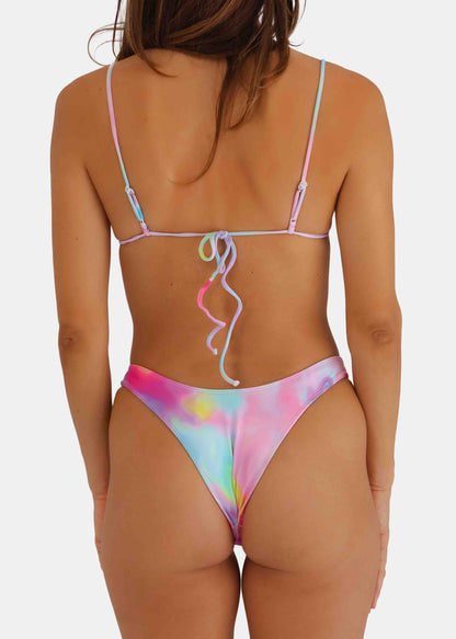MINIMALE ANIMALE - SACRED TIE BACK TASSEL BIKINI TOP - Caribbean Dream Print
