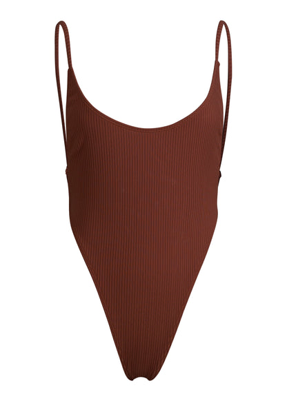 MINIMALE ANIMALE - OASIS RIB ONE PIECE SWIMSUIT - Skinny Dip Brown
